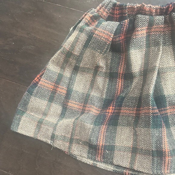 $3-Scottish Plaid Skirt - Black, Cream, and Orange - Picture 5 of 9
